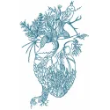 Forest Heart embroidery design featuring woodland elements with a heart motif