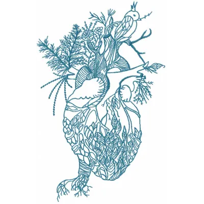 Forest Heart Stitching Pattern | Valentine's Day Design
