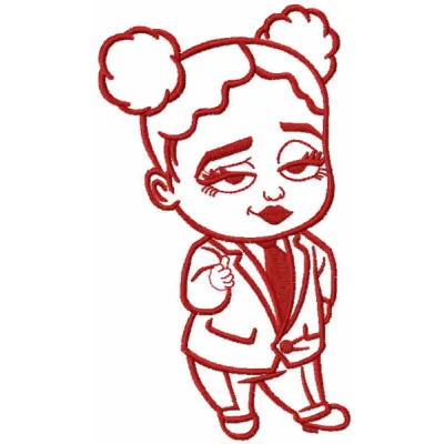 Girl Baby Boss Stitching Pattern | Funny Character Design
