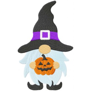 Halloween dwarf with pumpkin embroidery design - Embroidery Design