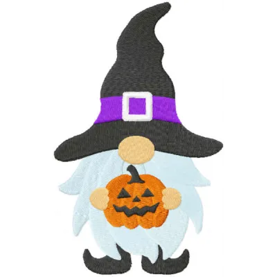 Gnome with Pumpkin Stitching Pattern for Halloween