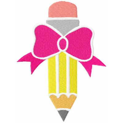 My First Pencil Embroidery Design - School Days Fun