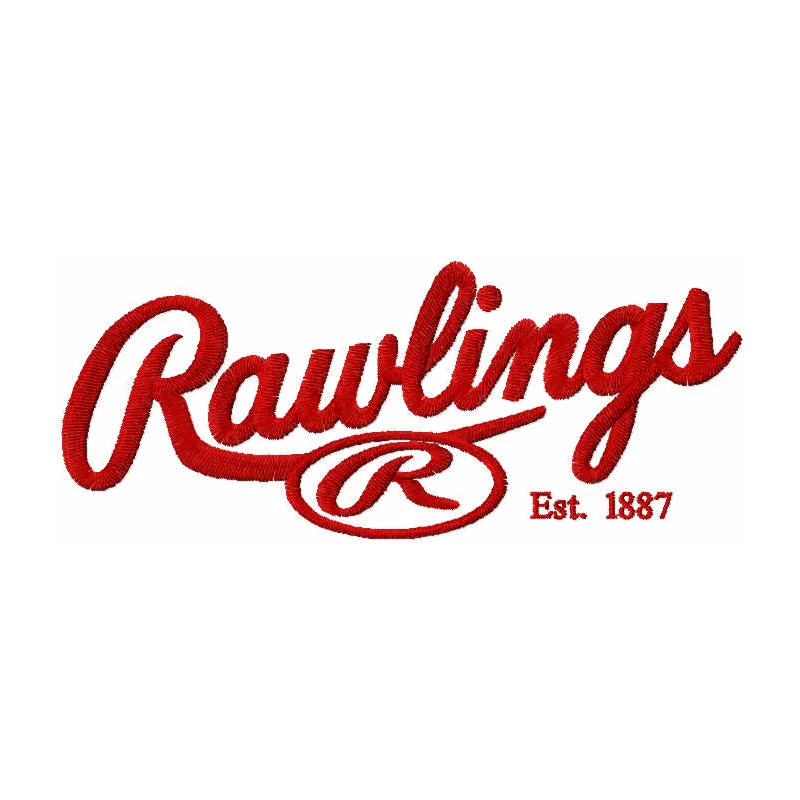 Rawlings logo embroidery design preview showing stitched athletic branding pattern
