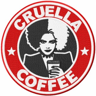Cruella coffee embroidery design - Embroidery Design