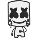 Marshmello crying embroidery design - Embroidery Design