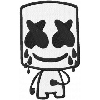 Marshmello crying embroidery design - Embroidery Design