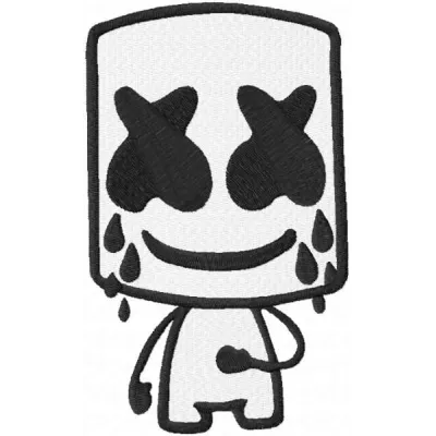 Marshmello crying embroidery design - Embroidery Design