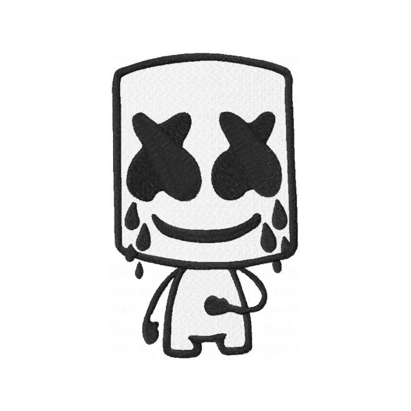 Marshmello crying embroidery design - Embroidery Design