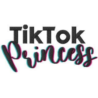 Tik tok princess sign embroidery design - Embroidery Design