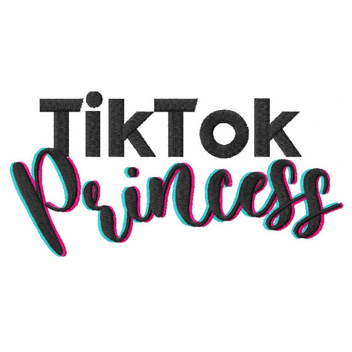 Tik tok princess sign embroidery design - Embroidery Design
