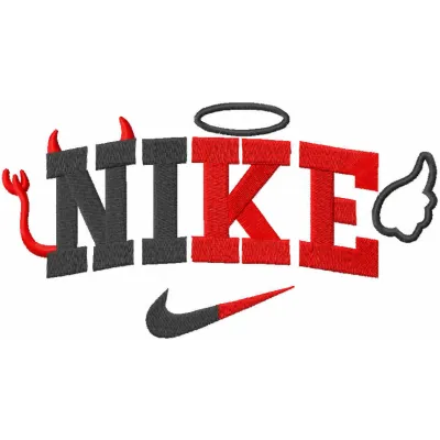Nike angel demon embroidery design