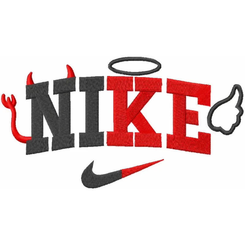 Nike angel demon embroidery design