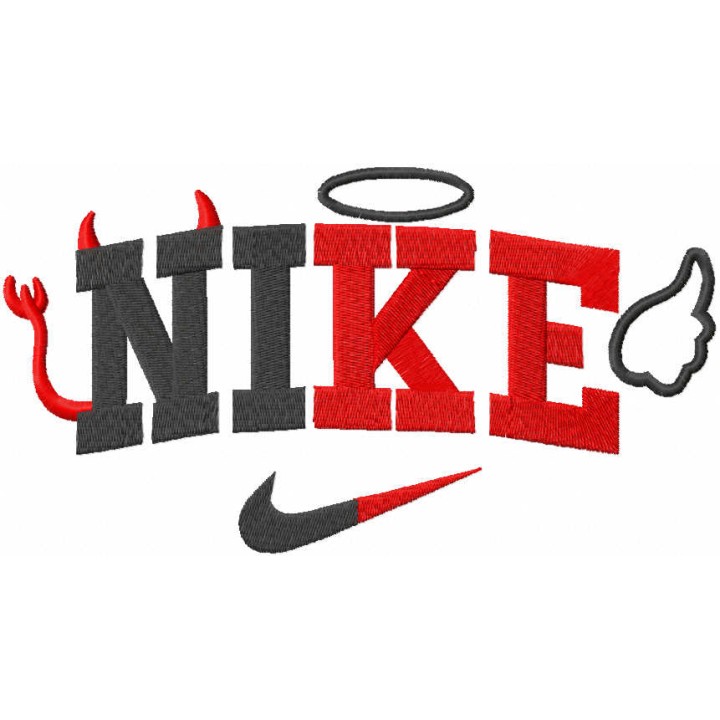 Nike angel demon embroidery design