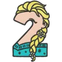 Frozen Number 2 Stitching Pattern | Embroidery Design