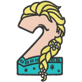 Frozen number 2 embroidery design - Embroidery Design