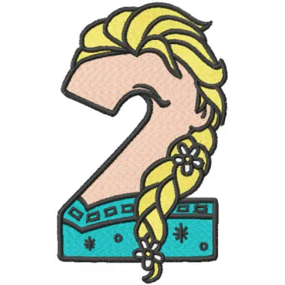 Frozen Number 2 Stitching Pattern | Embroidery Design