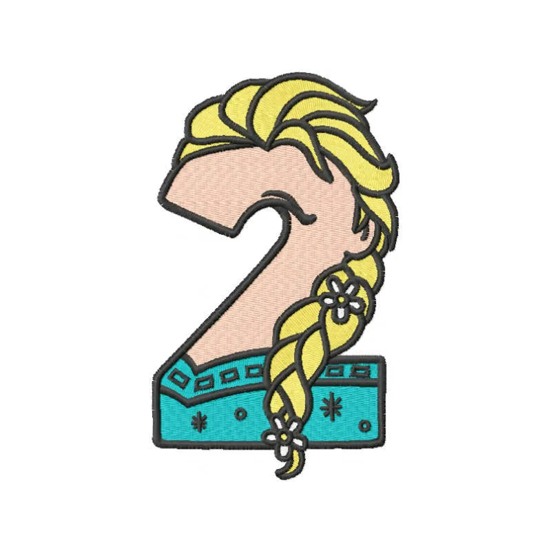 Frozen Number 2 Stitching Pattern | Embroidery Design