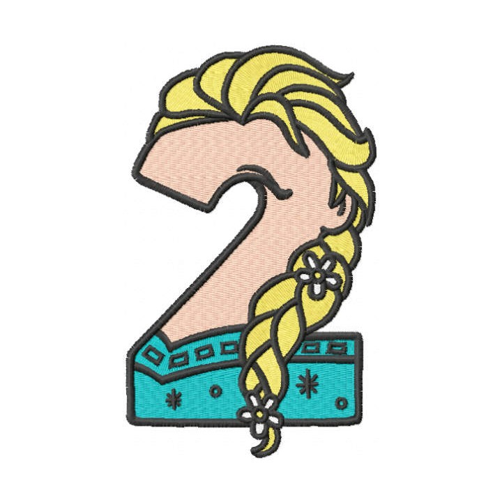 Frozen number 2 embroidery design - Embroidery Design