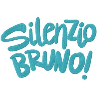 Silenzio Bruno script embroidery design - Embroidery Design