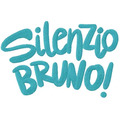 Silenzio Bruno script embroidery design - Embroidery Design