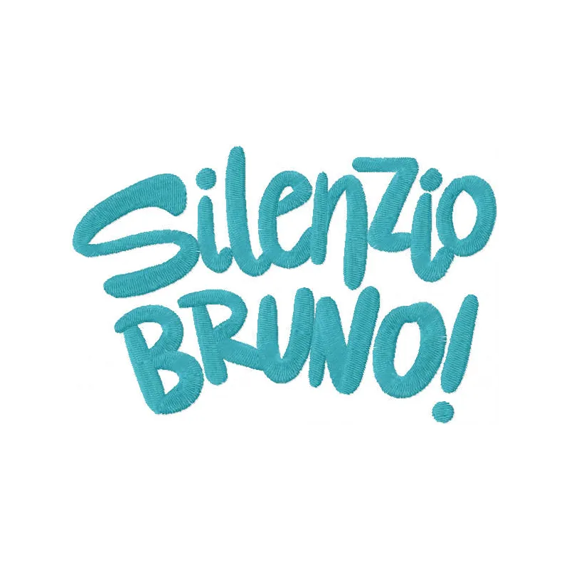 Silenzio Bruno script embroidery design - Embroidery Design