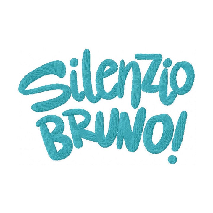 Silenzio Bruno script embroidery design - Embroidery Design
