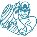 Captain America Broken Shield One-Color Stitching Pattern
