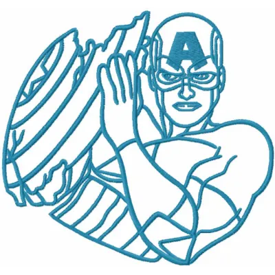 Captain America Broken Shield One-Color Stitching Pattern