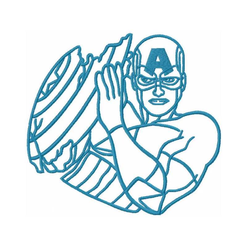 Captain America Broken Shield One-Color Stitching Pattern