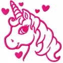 Pink Unicorn Single Color Stitching Pattern