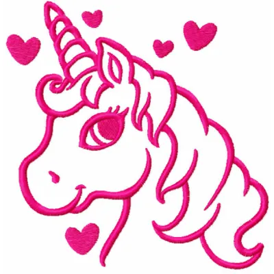 Pink Unicorn Single Color Stitching Pattern