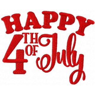 Happy 4th of july embroidery design - Embroidery Design