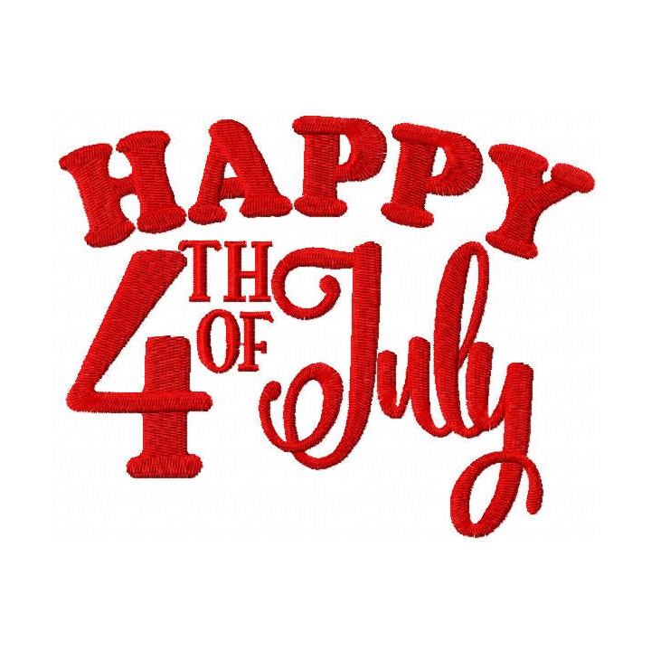 Happy 4th of july embroidery design - Embroidery Design