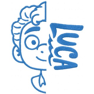 Luca hero one colored embroidery design - Embroidery Design