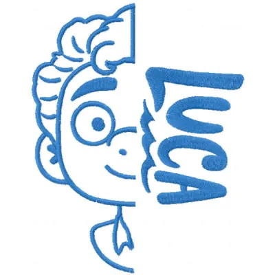 Luca hero one colored embroidery design - Embroidery Design