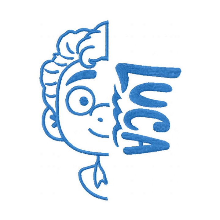 Luca hero one colored embroidery design - Embroidery Design