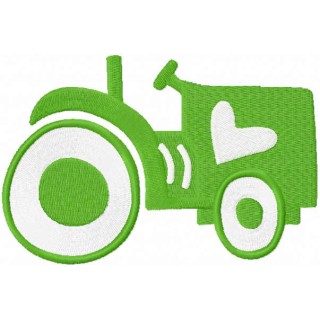 Green tractor embroidery design - Embroidery Design