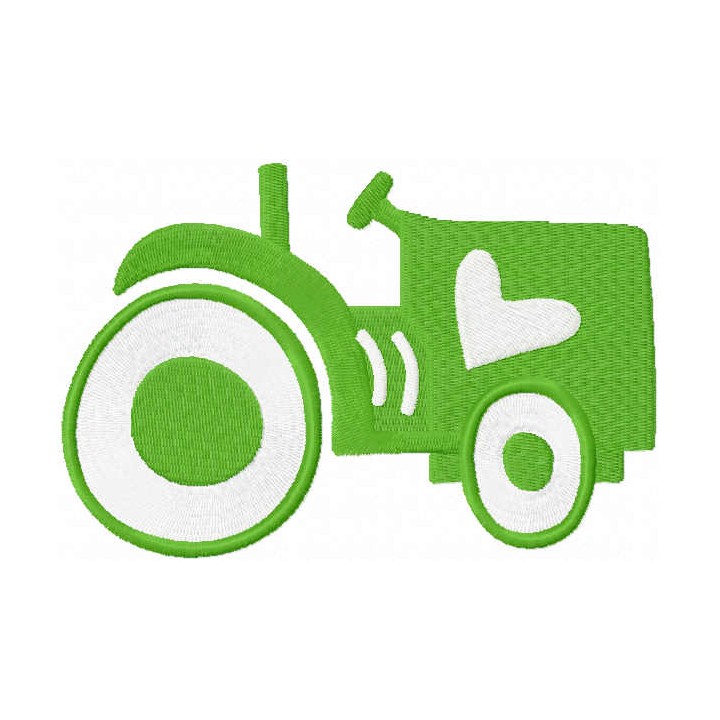 Green tractor embroidery design - Embroidery Design