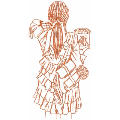 Stranger girl embroidery design - Embroidery Design