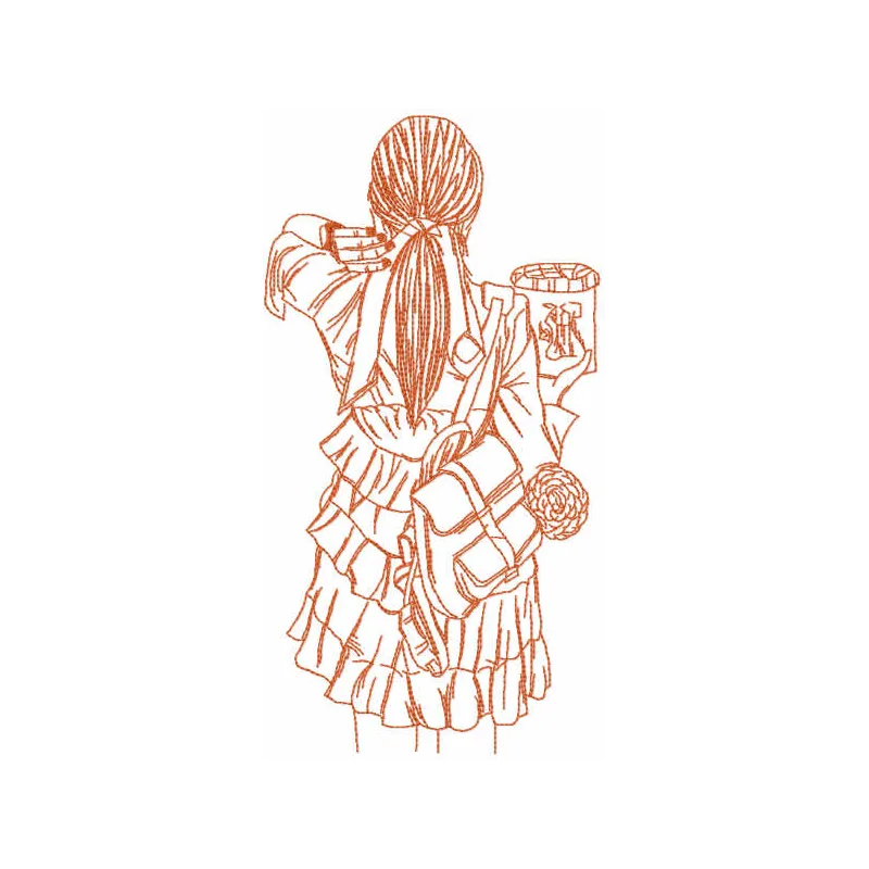 Stranger girl embroidery design - Embroidery Design