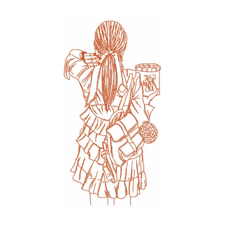 Stranger girl embroidery design - Embroidery Design