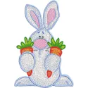 Bunny with Carrots Stitching Pattern for Spring Crafts