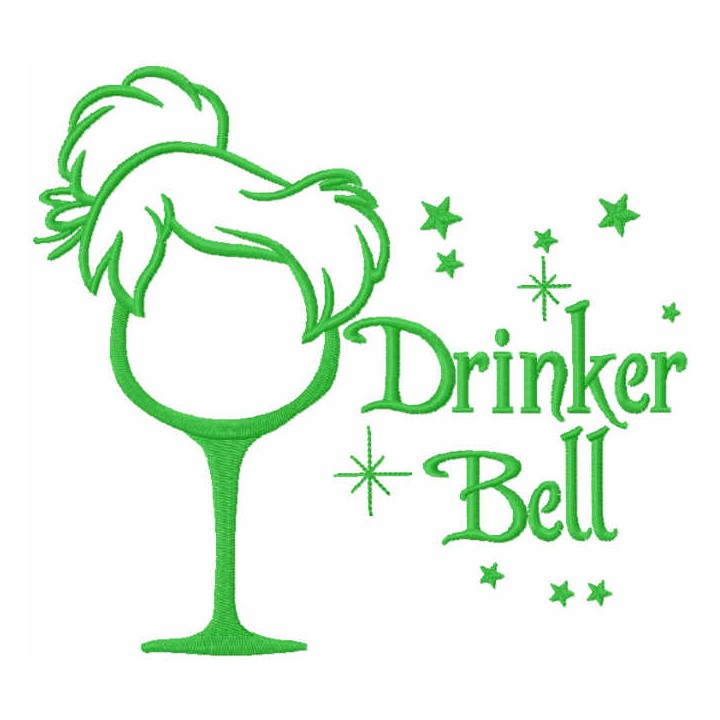 Drinkerbell embroidery design - Embroidery Design