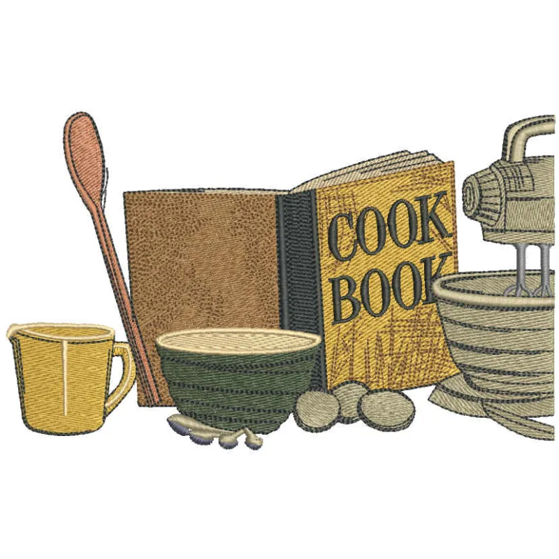Cooking Set Stitching Pattern for Kitchen Decor