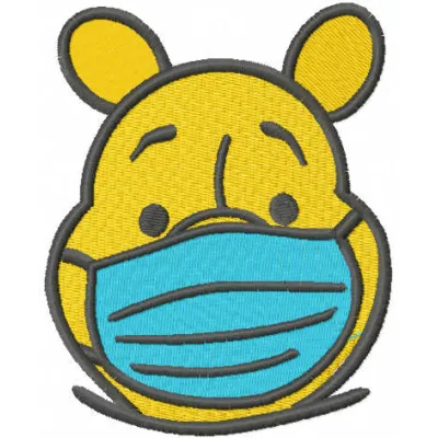 Winnie in Mask Stitching Pattern for Kids' Projects