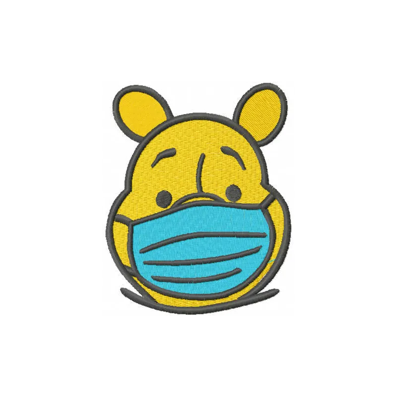 Winnie in Mask Stitching Pattern for Kids' Projects