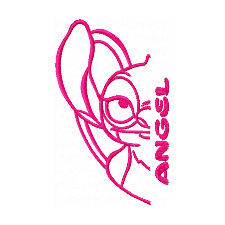 Angel side one colored embroidery design - Embroidery Design