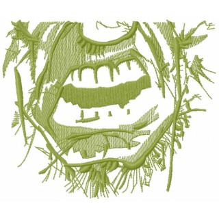 Incredible hulk face mask one color embroidery design - Embroidery Design