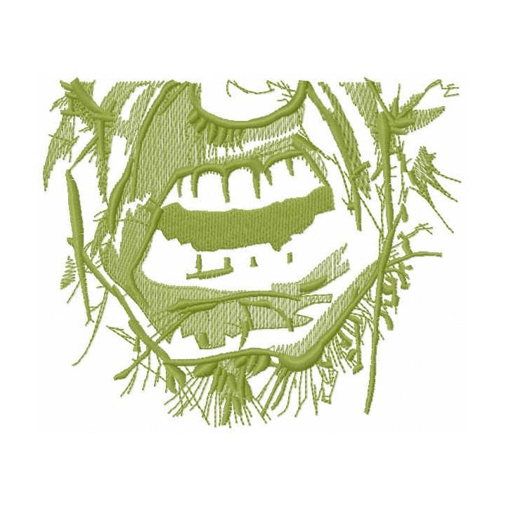 Incredible hulk face mask one color embroidery design - Embroidery Design