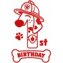 Marshall First Birthday Stitching Pattern | Paw Patrol